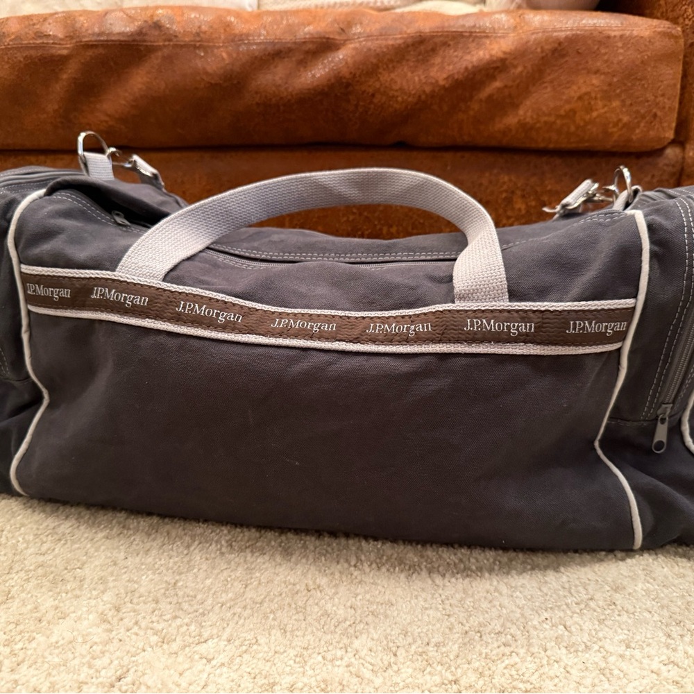 J.P. Morgan Gray Duffel Bag